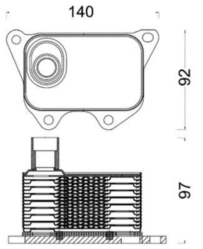 Engine oil cooler - mahle, fits